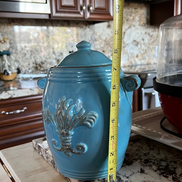 Gorgeous ceramic jar with lid color light blue New - Picture 17 of 17